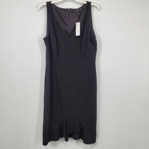 Women's White House‎ Black Market Flounce Ruffle Hem Sheath Dress Size 12 NEW